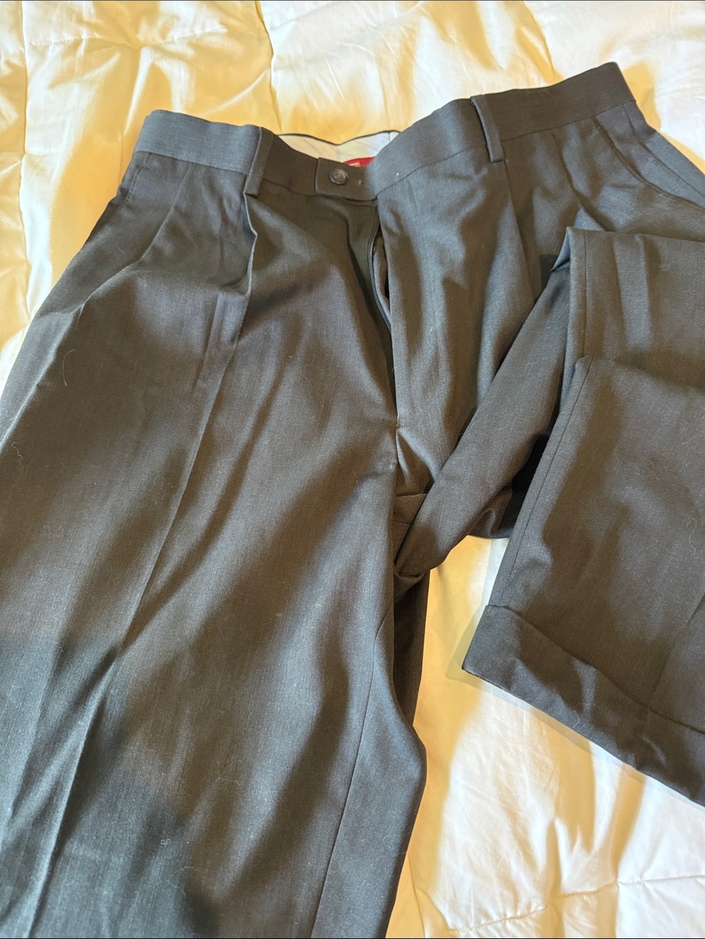 Men's Classic Pleated Dress slacks in Dark Charcoal